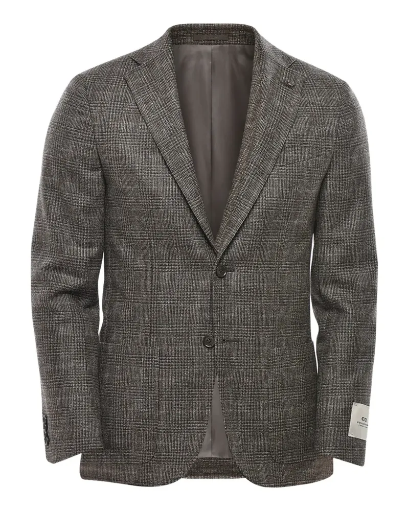 Corneliani checked single-breasted blazer - Grau Grau