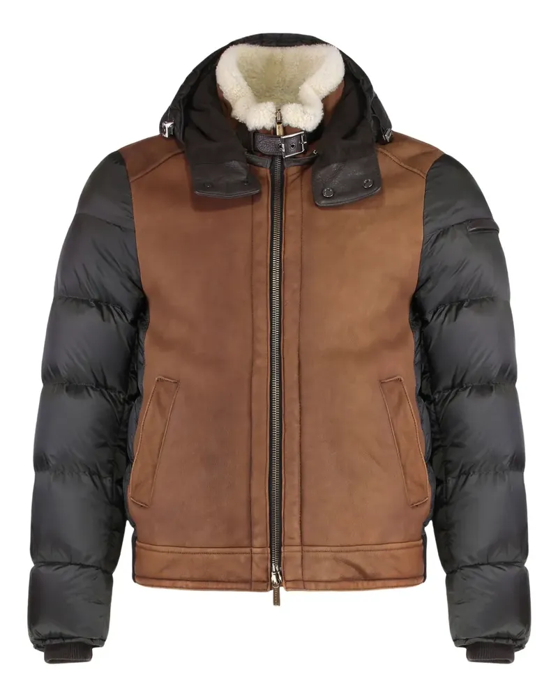 MOORER Gesteppte Jacke mit Ledereinsätzen - Schwarz Schwarz