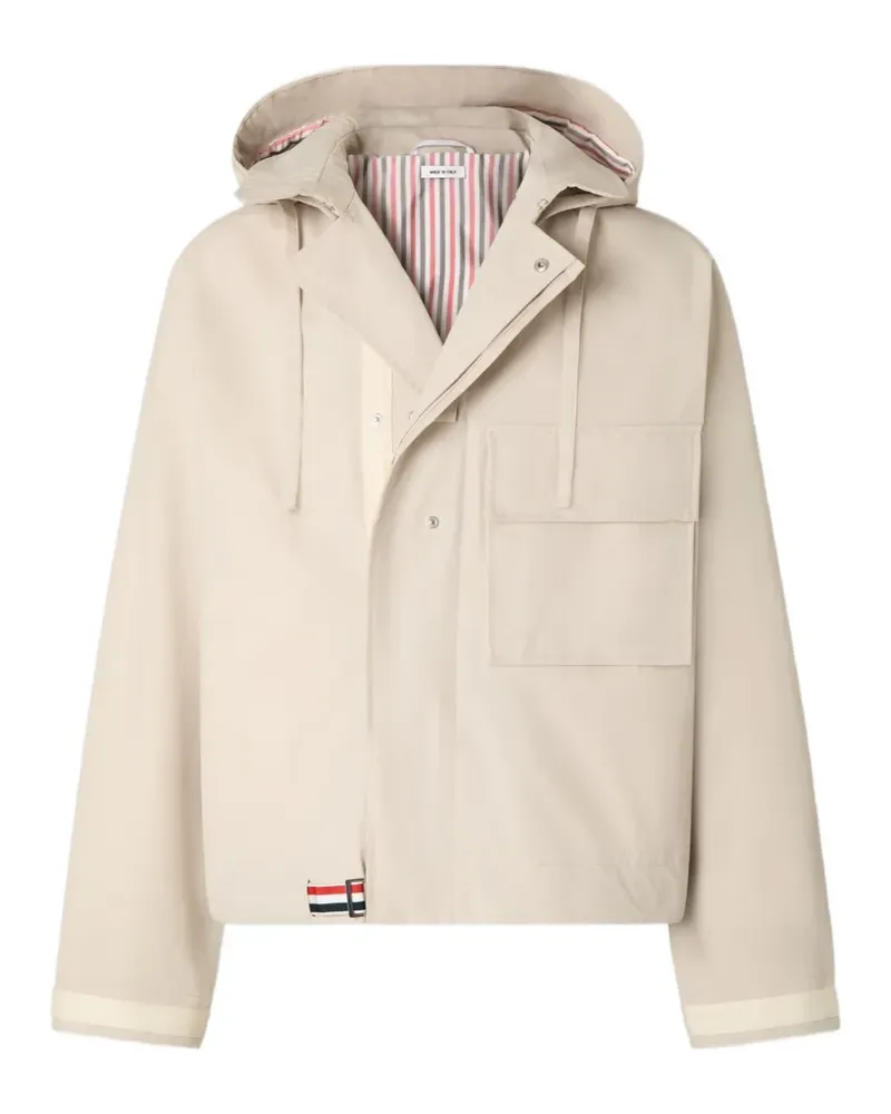 Thom Browne hooded chest-pocket jacket - Nude Nude