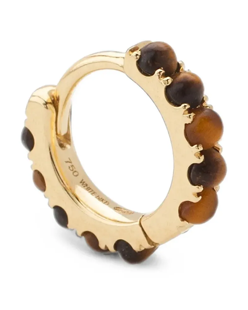 WHITE BIRD Ismène Tiger eye hoop earring - Gold Gold