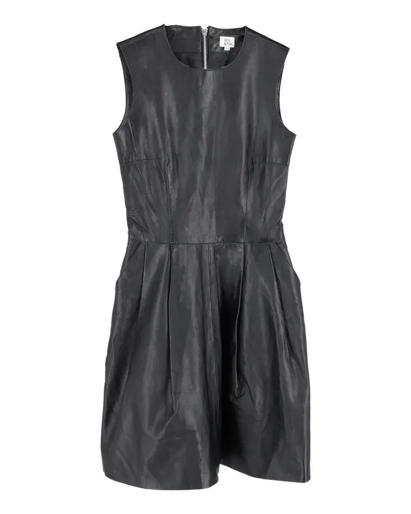 Iris & Ink pleated mini dress - Schwarz Schwarz