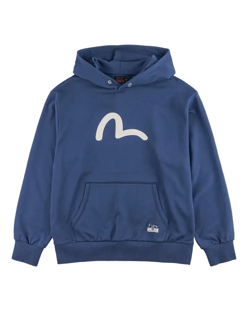 Evisu Hoodie mit Möwen-Print - Blau Blau