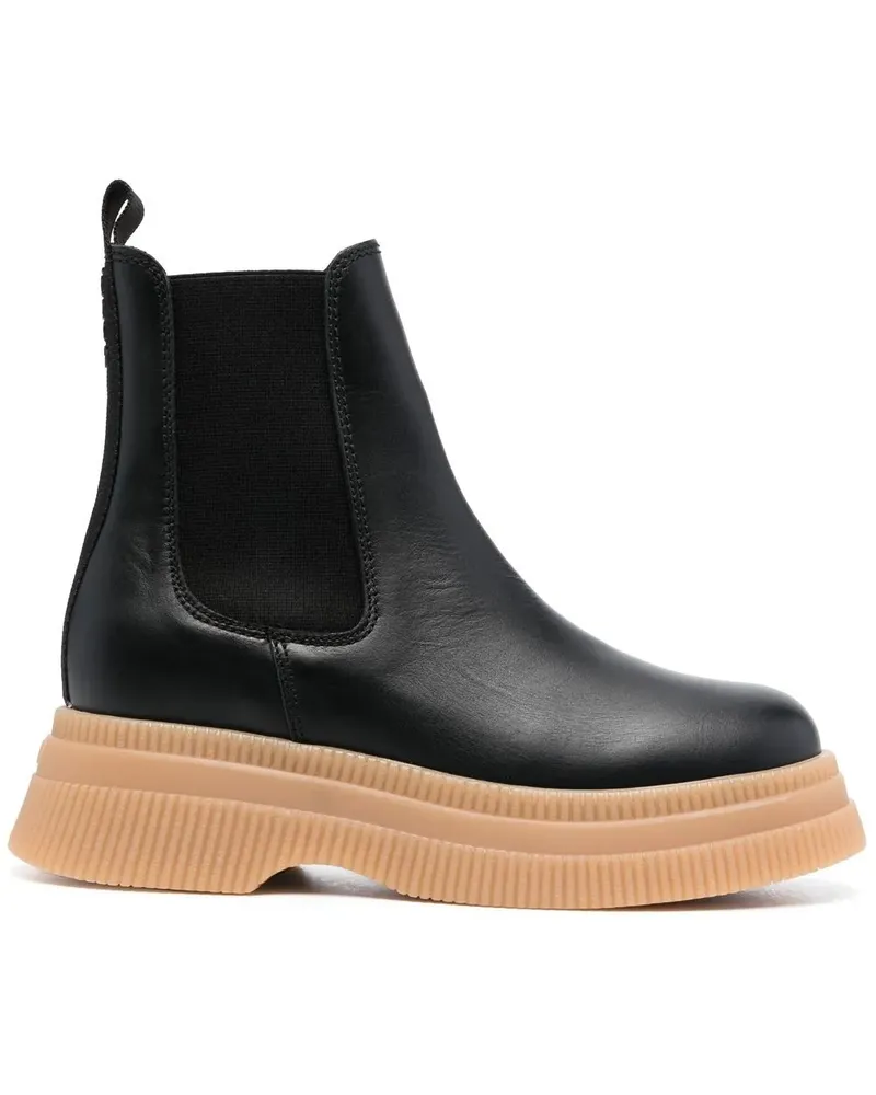 Ganni Chelsea-Boots mit elastischen Einsätzen - Schwarz Schwarz