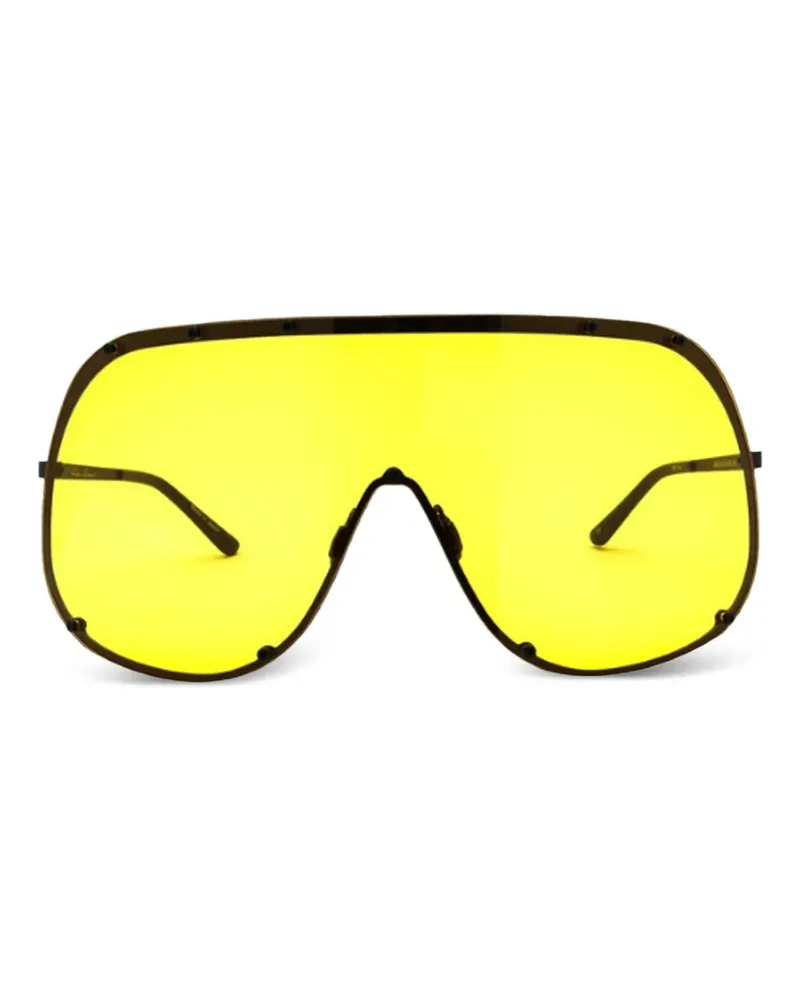 Rick Owens Geometrische Sonnenbrille - Schwarz Schwarz