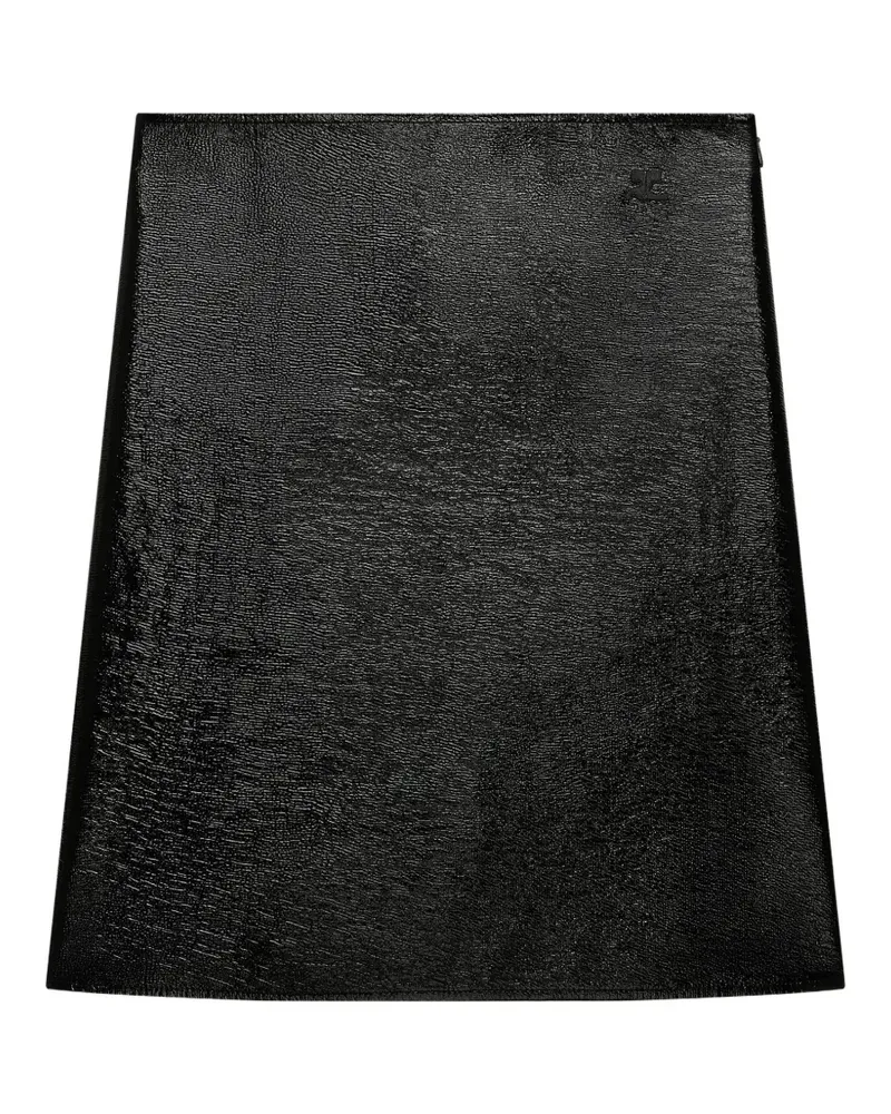 Courrèges Minirock in A-Linie - Schwarz Schwarz