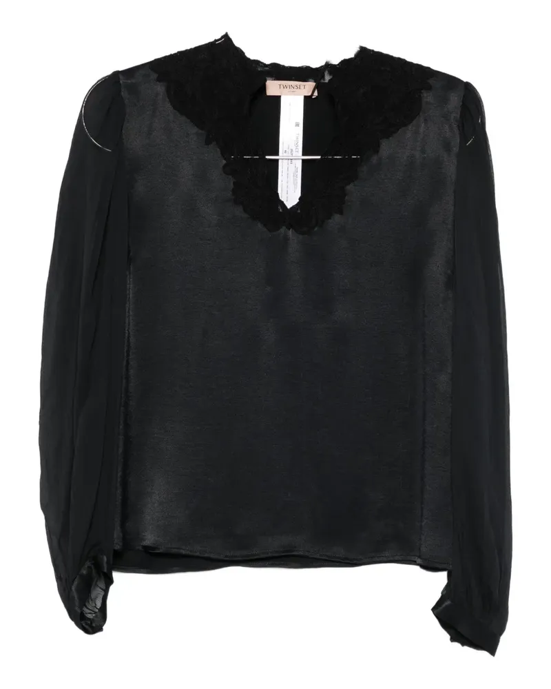 Twin-Set lace-detail blouse - Schwarz Schwarz