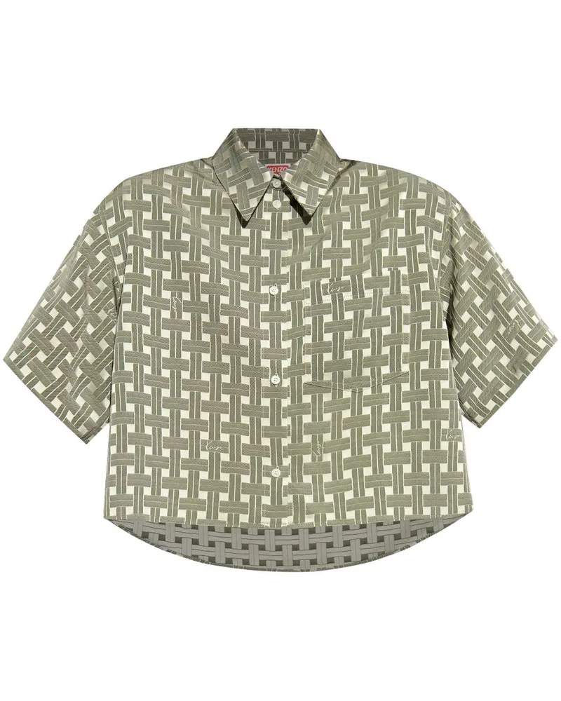 Kenzo Weave Cropped-Hemd mit geometrischem Print - Grau Grau
