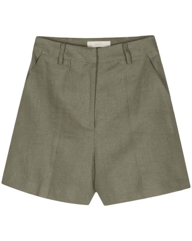 Faithfull The Brand Klassische Leinenshorts Grün