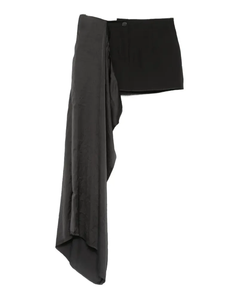Isabel Benenato draped-detail mini skirt - Schwarz Schwarz