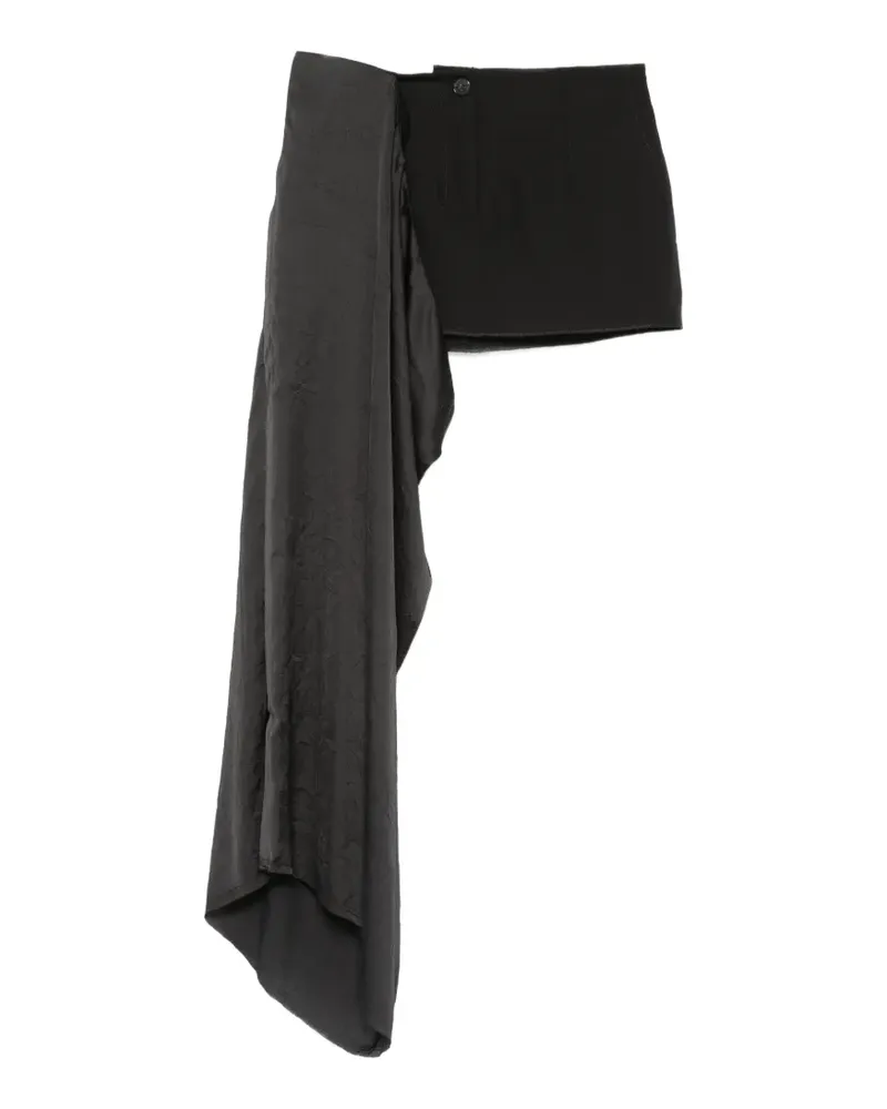 Isabel Benenato draped-detail mini skirt - Schwarz Schwarz