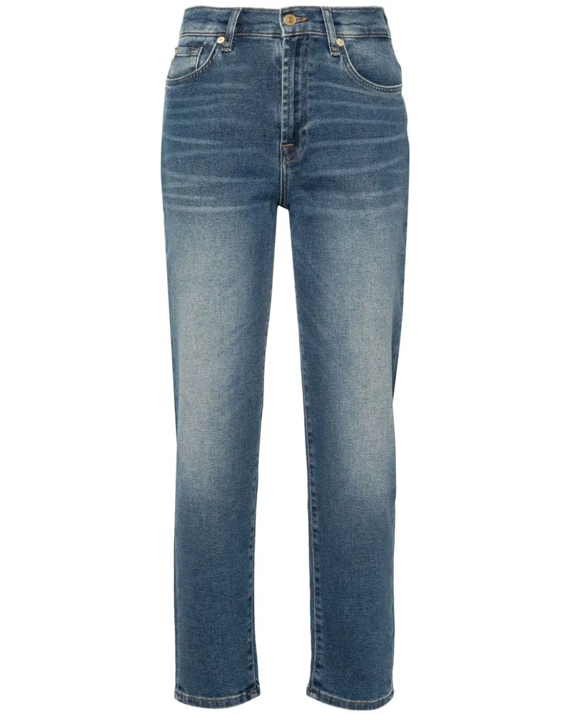 7 for all mankind Hoch sitzende Malia Tapered-Jeans - Blau Blau