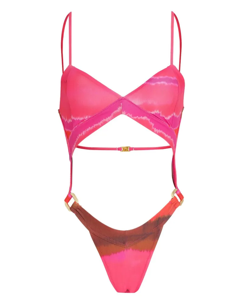Amir Slama Badeanzug mit Batikmuster - Rosa Rosa