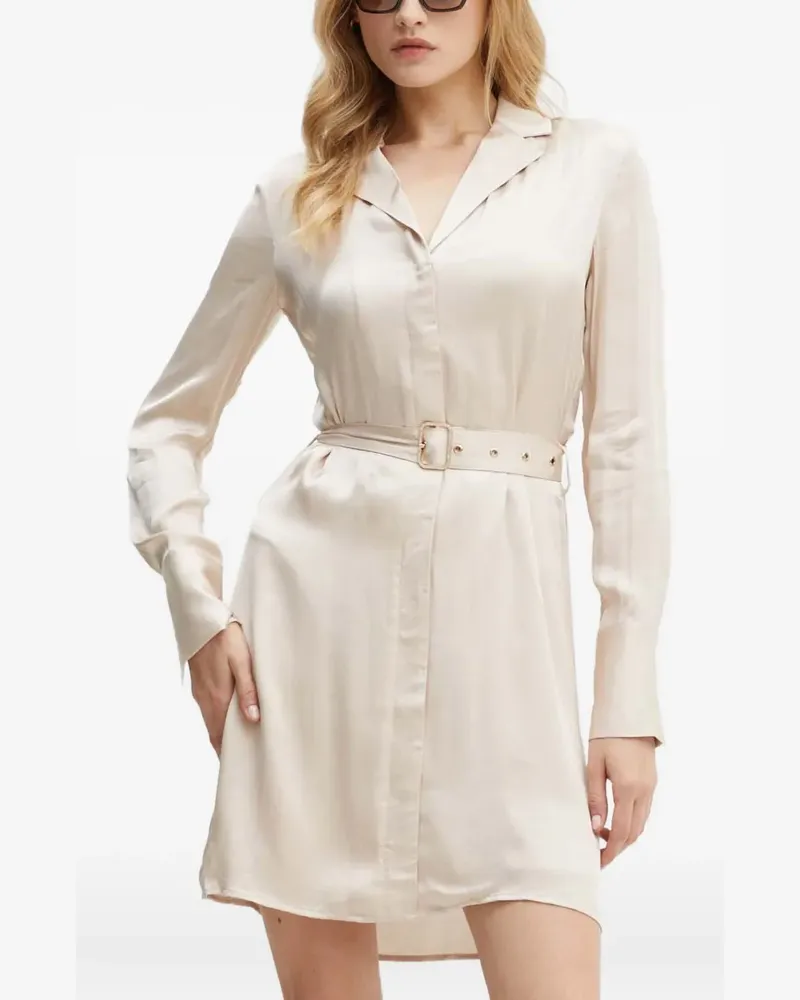 Guess Mini-Hemdkleid mit Gürtel - Nude Nude