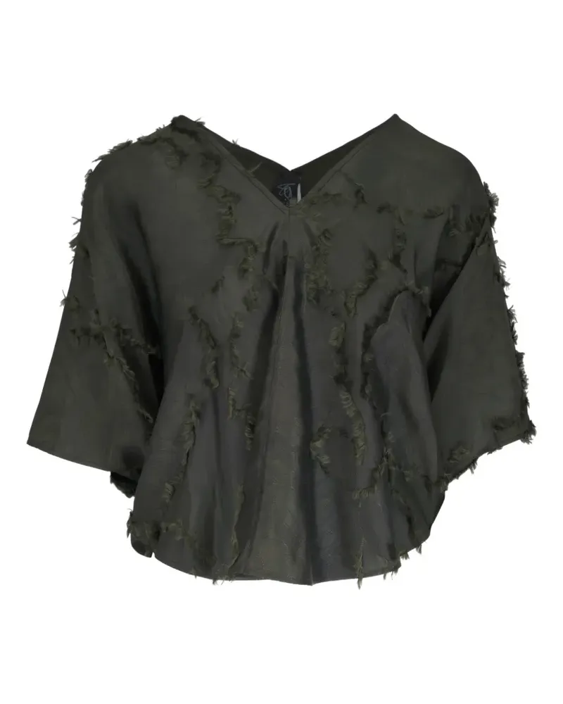Zero + Maria Cornejo V-neck frayed blouse - Grün Grün