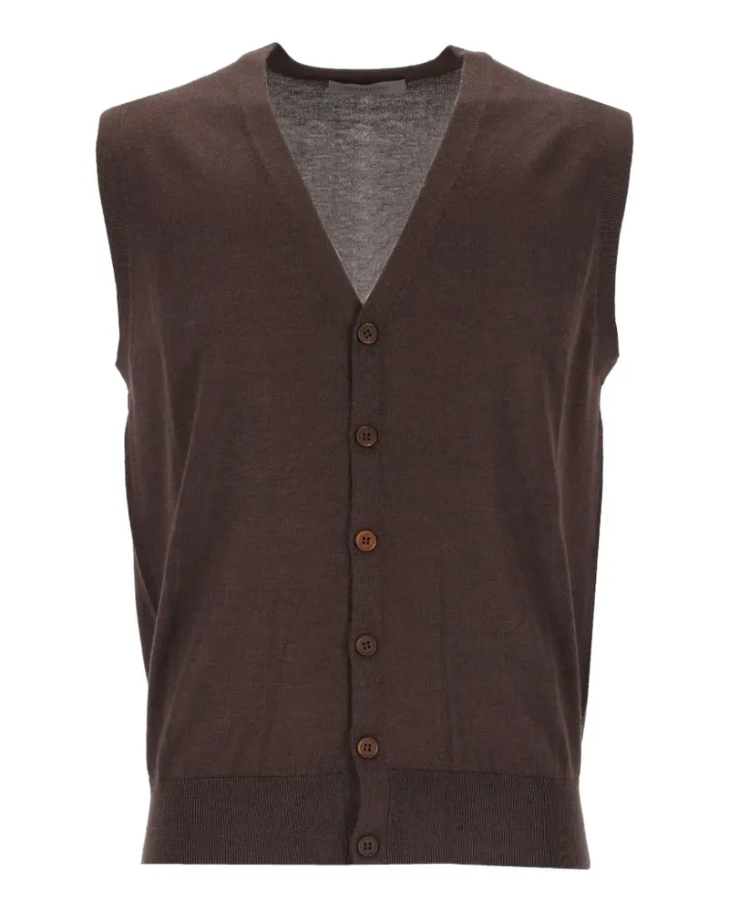 Corneliani V-neck button-up gilet - Braun Braun