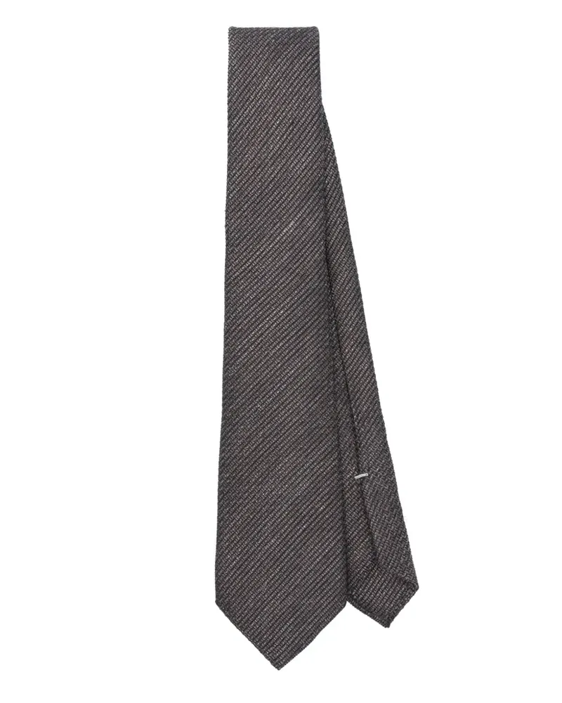 Canali Klassische Twill-Krawatte Braun
