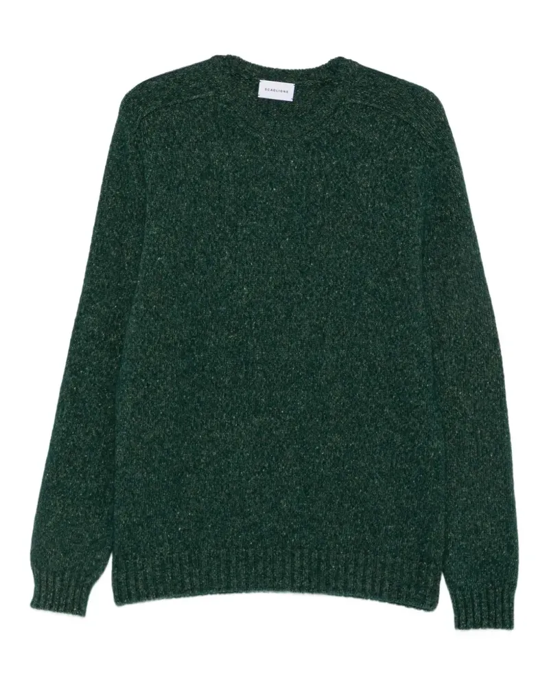 Scaglione Melierter Pullover mit rundem Ausschnitt - Grün Grün