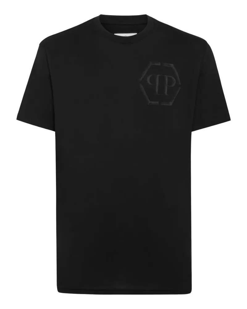 Philipp Plein T-Shirt mit Hexagon-Logo - Schwarz Schwarz
