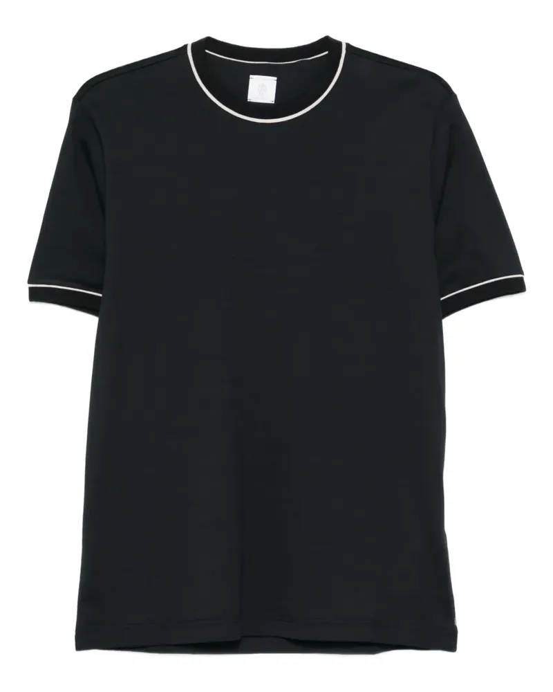 Eleventy T-Shirt mit Paspeln - Schwarz Schwarz