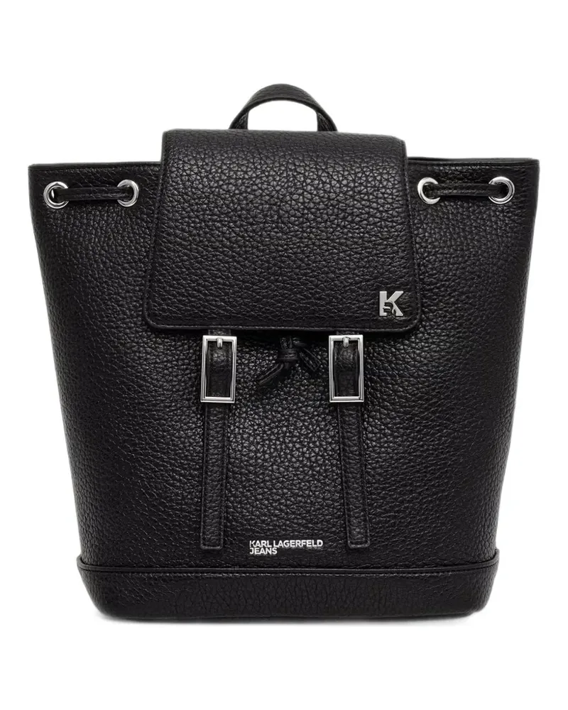 Karl Lagerfeld Rucksack mit Logo-Schild - Schwarz Schwarz