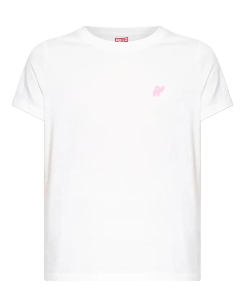 Kenzo T-Shirt mit Logo-Stickerei - Weiß Weiß