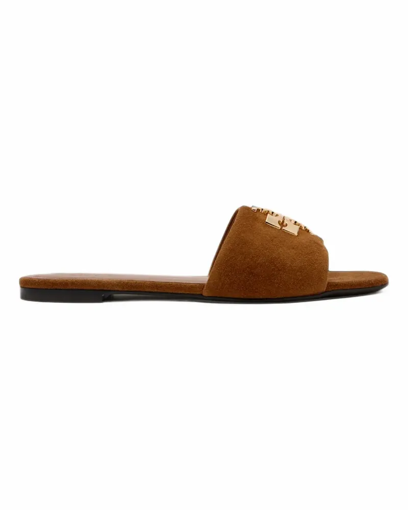 Tory Burch Charlie Wedge-Sandalen mit Logo-Schild - Braun Braun
