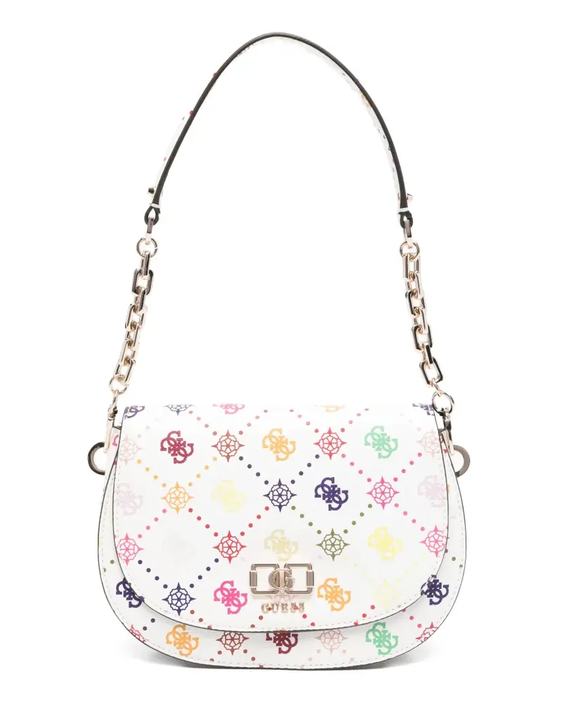 Guess Schultertasche mit Logo-Schild - Weiß Weiß
