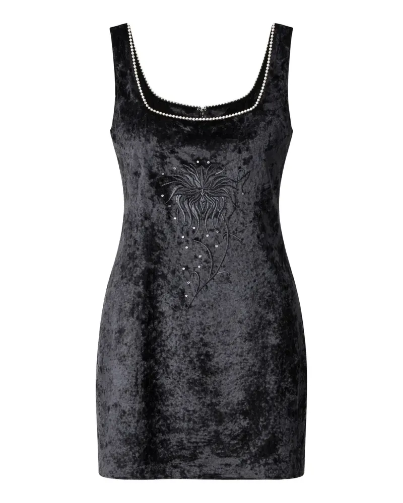 John Richmond Verziertes Minikleid - Schwarz Schwarz