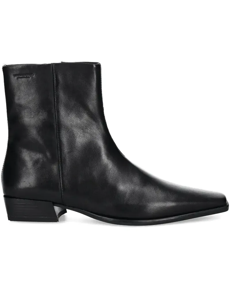 Vagabond zip-detail pointed-toe boots - Schwarz Schwarz