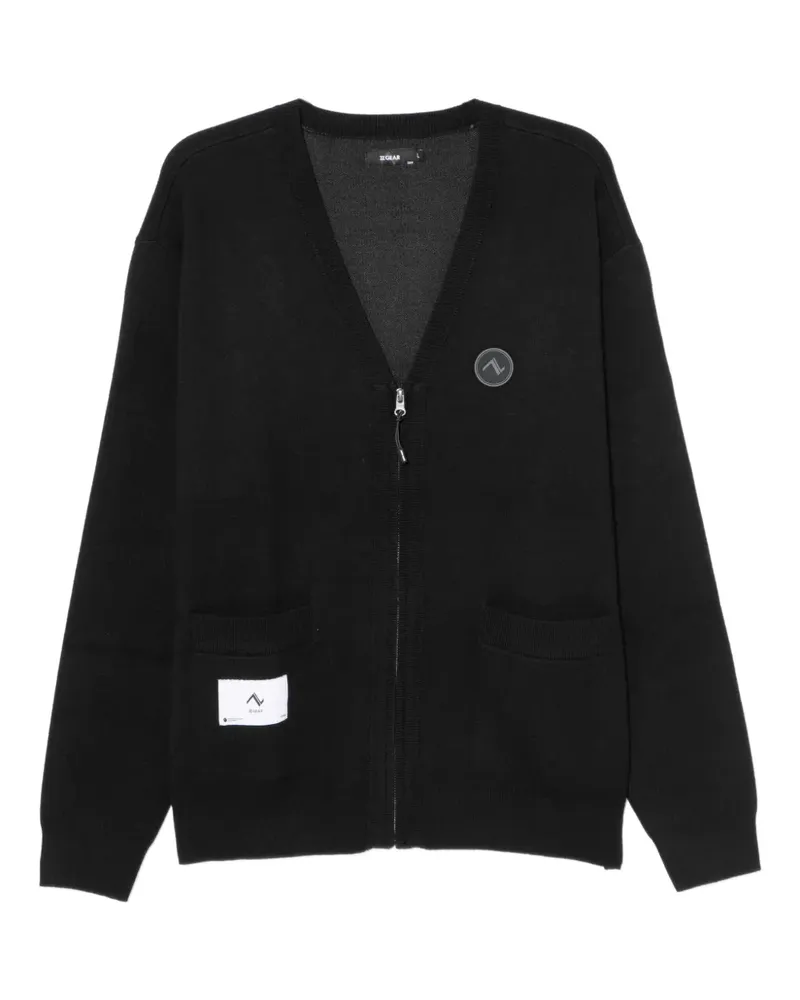 Izzue Cardigan mit Logo-Patch - Schwarz Schwarz