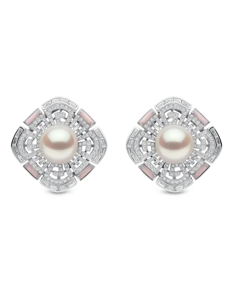 YOKO London Cleopatra South Sea Ohrringe mit Perlen und Diamanten - Silber Silber