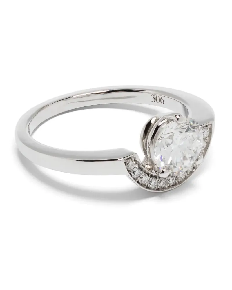 Loyal.e Paris 18kt Intrepide Petit Arc Weißgoldring mit Diamanten - Silber Silber