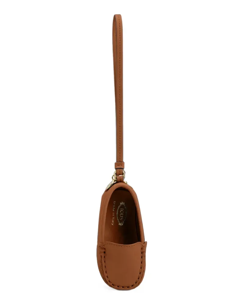 TOD'S Gommino leather bag charm - Braun Braun