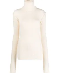 SPORTMAX Gerippter Rollkragenpullover Nude