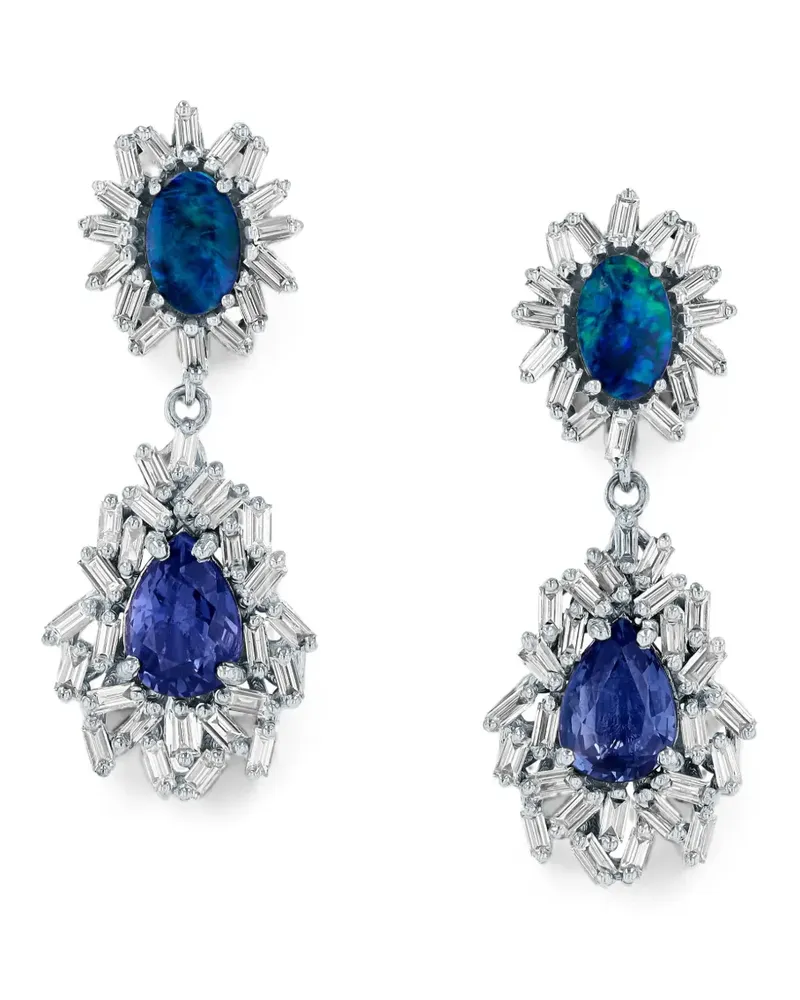 Suzanne Kalan Hängeohrringe mit Opal und Saphir - Silber Silber