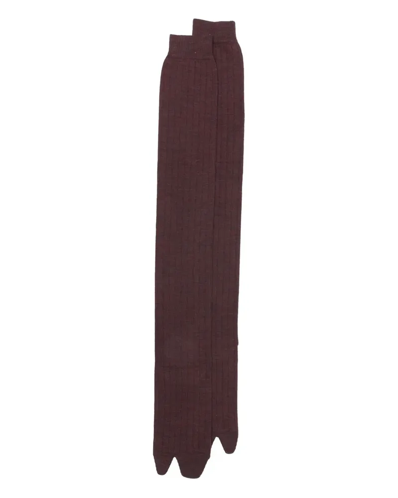 Maison Margiela Gerippte Tabi Bootleg-Socken - Rot Rot
