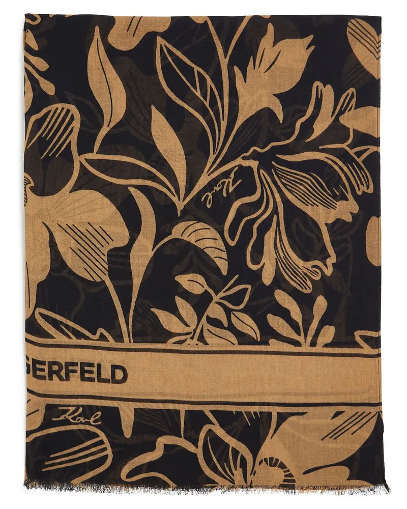 Karl Lagerfeld K/Essential Schal mit Print - Schwarz Schwarz