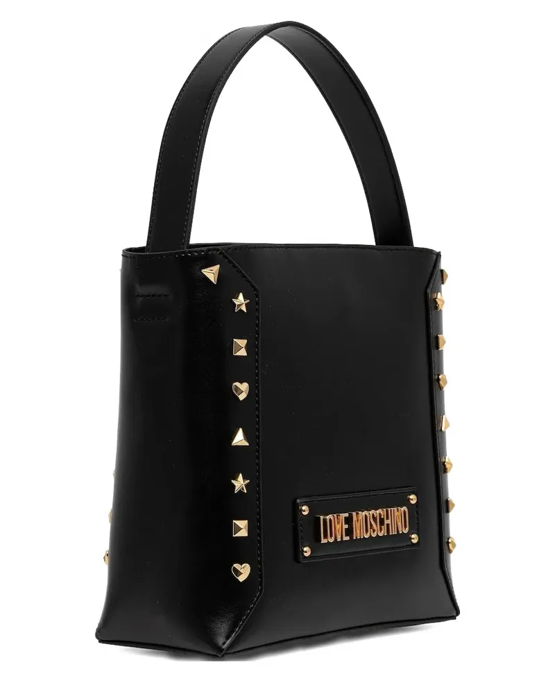 Moschino Handtasche mit Nieten - Schwarz Schwarz