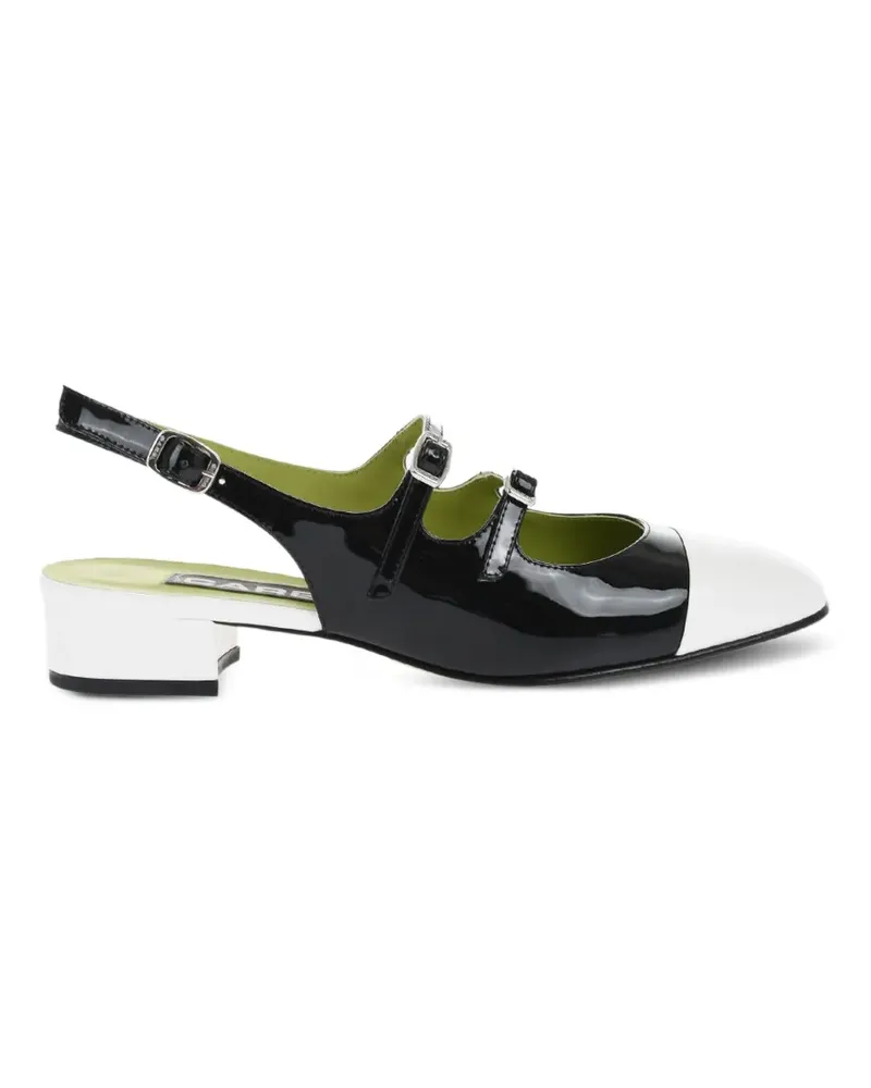 Carel patent leather double-buckle pumps - Schwarz Schwarz