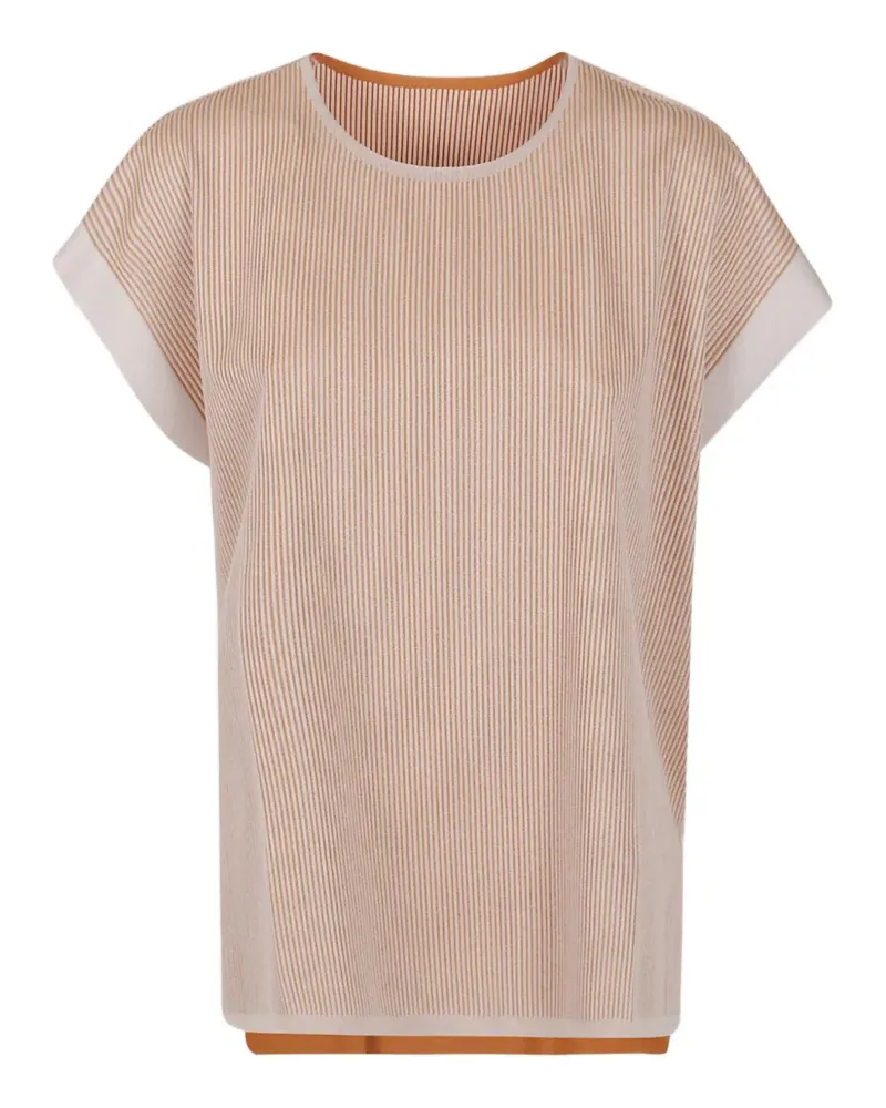 Issey Miyake pleated T-shirt - Nude Nude