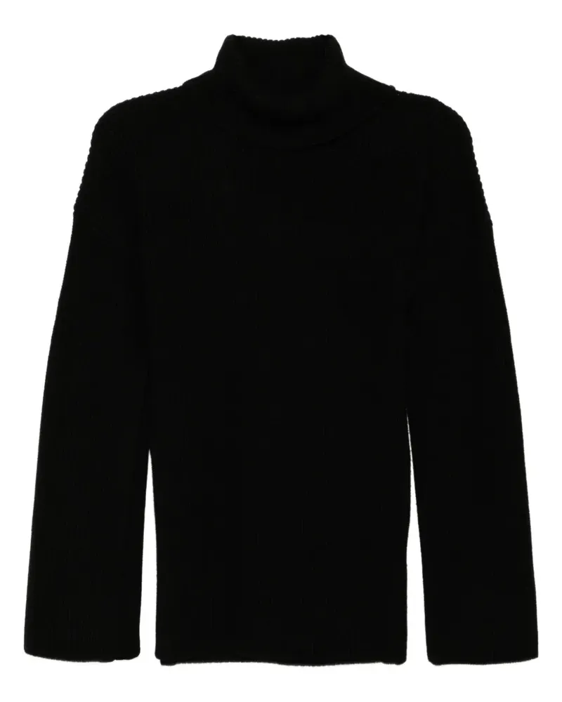 Totême Merino-Sweatshirt mit Ärmelschlitzen - Schwarz Schwarz