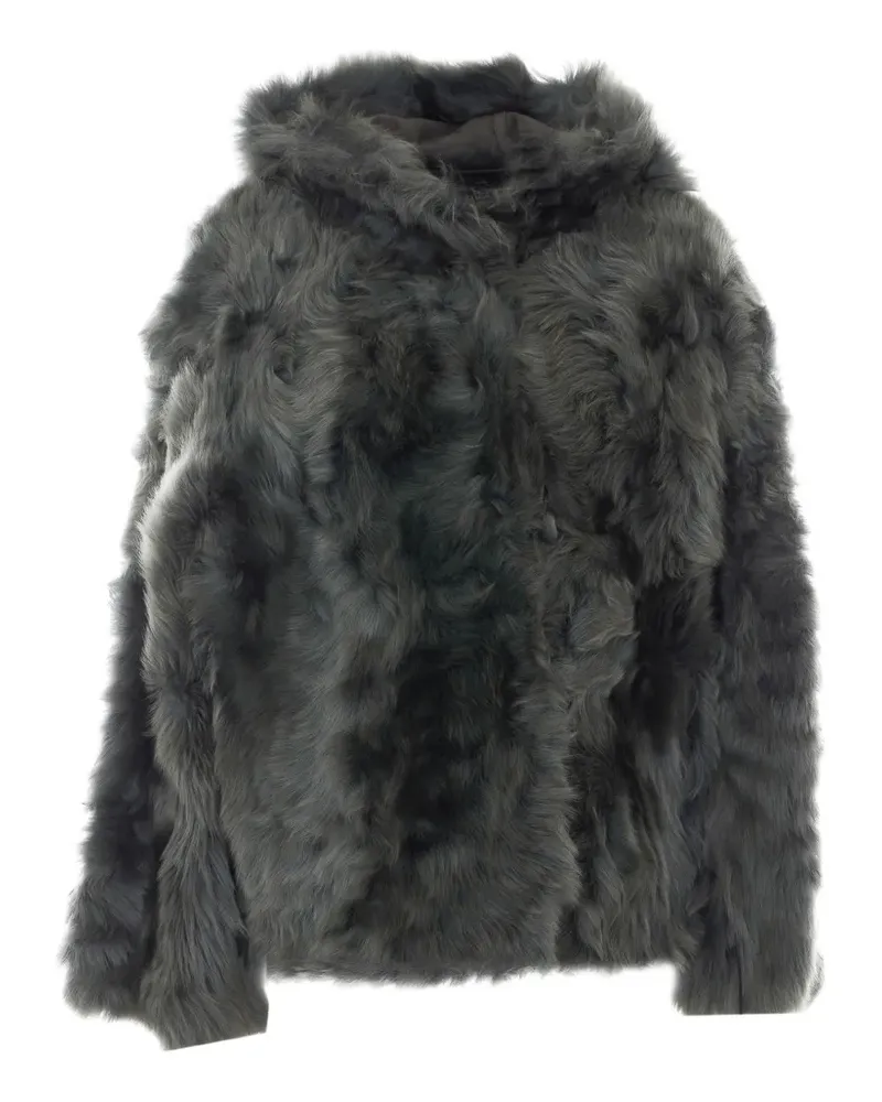 Yves Salomon Shearling-Jacke mit Kapuze - Grau Grau