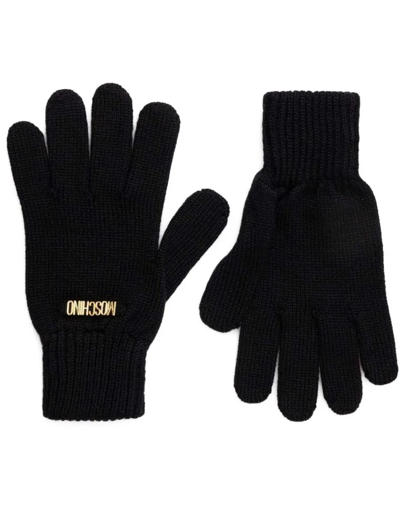 Moschino Handschuhe mit Logo - Schwarz Schwarz