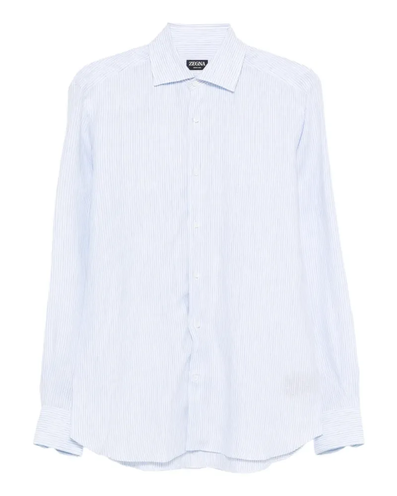 Ermenegildo Zegna Gestreiftes Hemd - Weiß Weiß