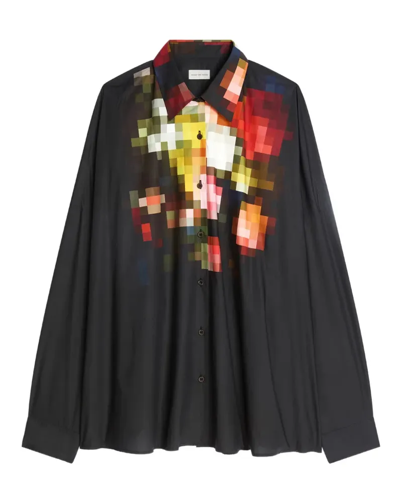 Dries van Noten Cocoon Hemd - Schwarz Schwarz