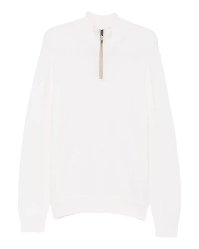 Canali Pullover mit Waffelstrick-Muster - Weiß Weiß