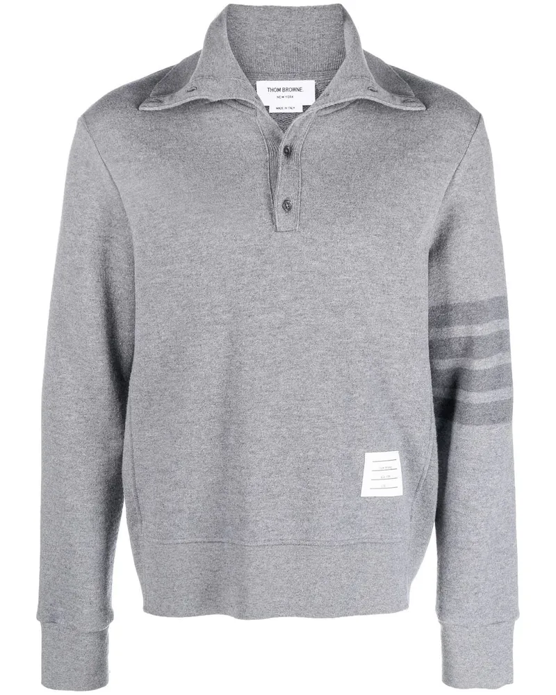 Thom Browne Strickpullover mit Streifendetail - Grau Grau