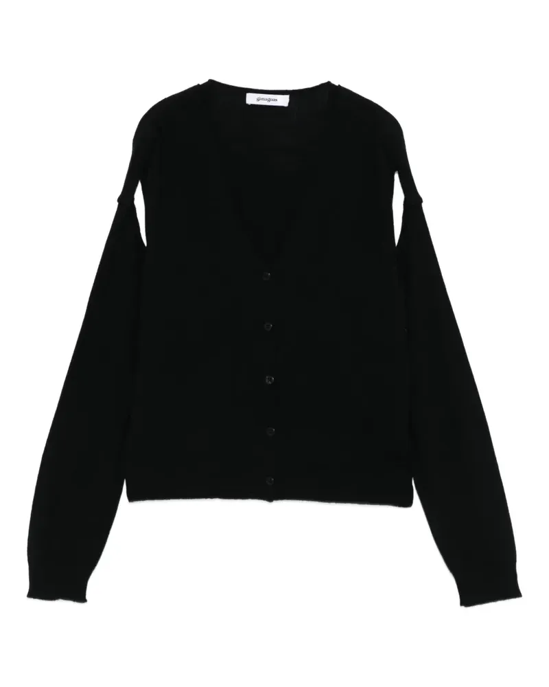 GIMAGUAS Geknöpfter Cardigan mit Schlitz am Ärmel - Schwarz Schwarz