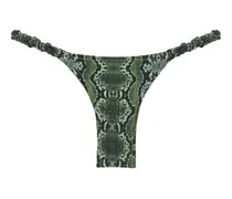 Scrunchie Bikinishorts mit Schlangenprint - Grün