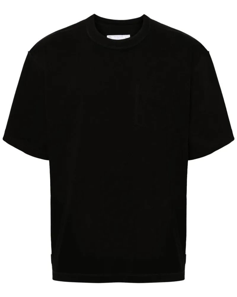 Sacai T-Shirt mit tiefen Schultern Schwarz